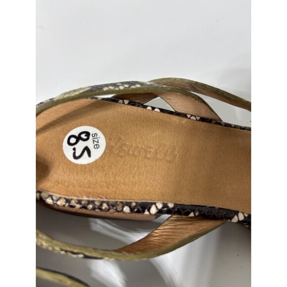 Madewell‎ Heidi Slingback Snake Print Strappy Sandals With Low Block Heel Size 8 - Picture 3 of 5